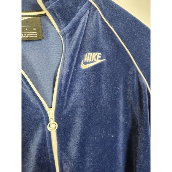 Nike Women's Sz. S Blue/White Velour Retro Style Jacket - Picture 3 of 5
